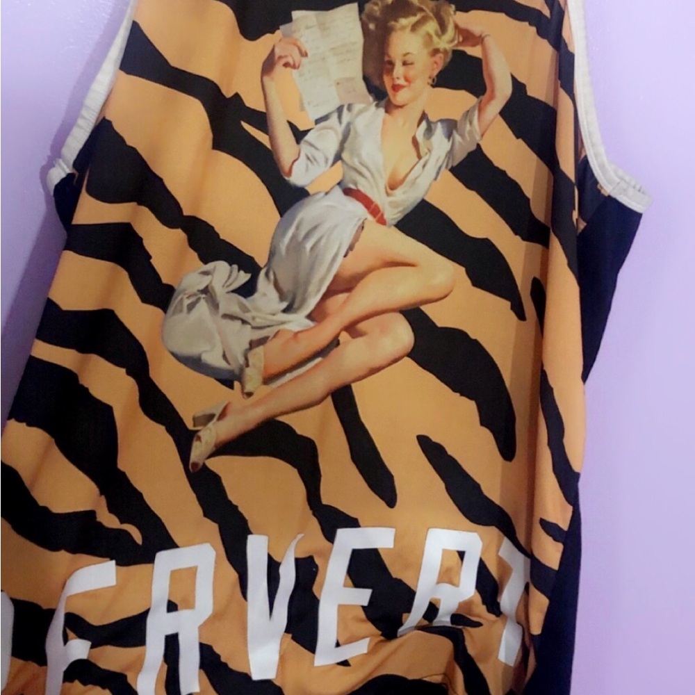 Hudson mens graphic tank top tiger print